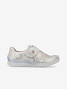 Rieker Beige und silberne Damen Turnschuhe Rieker
