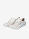 Rieker Beige und silberne Damen Turnschuhe Rieker
