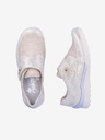 Rieker Beige und silberne Damen Turnschuhe Rieker