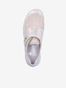 Rieker Beige und silberne Damen Turnschuhe Rieker