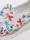 Rieker Weiße Damen Slip On Sneakers mit Blumenmuster Rieker