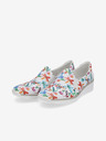 Rieker Weiße Damen Slip On Sneakers mit Blumenmuster Rieker