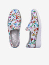 Rieker Weiße Damen Slip On Sneakers mit Blumenmuster Rieker