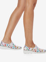 Rieker Weiße Damen Slip On Sneakers mit Blumenmuster Rieker