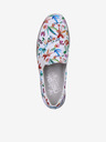 Rieker Weiße Damen Slip On Sneakers mit Blumenmuster Rieker