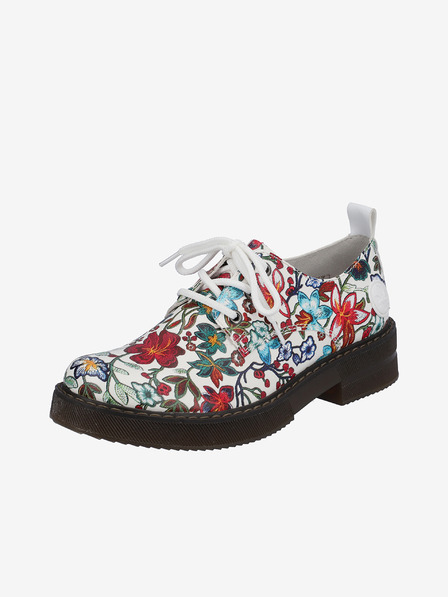 Rieker Weiße gemusterte Damen Halbschuhe Rieker