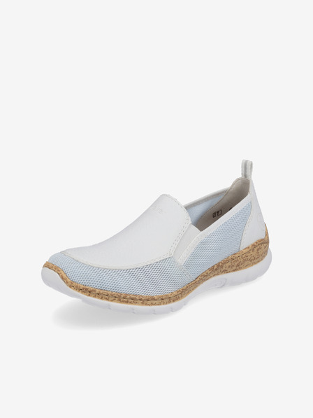 Rieker Blau-weiße Damen-Slipper von Rieker