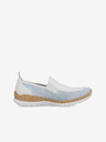 Rieker Blau-weiße Damen-Slipper von Rieker