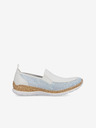 Rieker Blau-weiße Damen-Slipper von Rieker