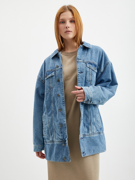 ONLY Blaue Damen-Jeansjacke in Übergröße ONLY Raven