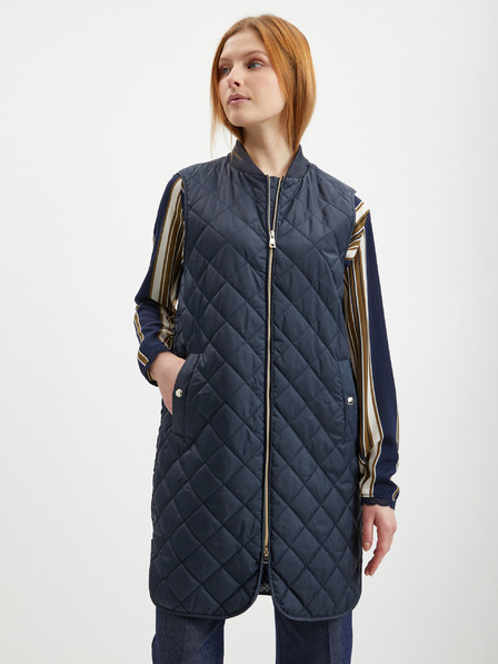 Geox Dunkelblaue lange Steppweste für Damen Geox