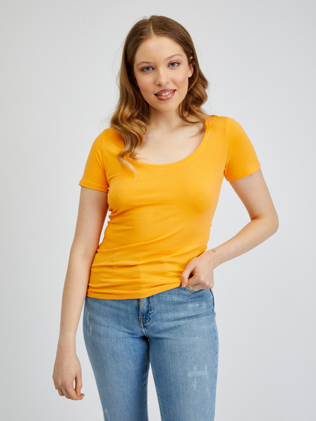 Orsay Orangefarbenes Basic-T-Shirt ORSAY