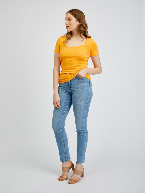 Orsay Orangefarbenes Basic-T-Shirt ORSAY