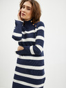 Orsay Weiß-blau gestreiftes Damen-Pulloverkleid ORSAY