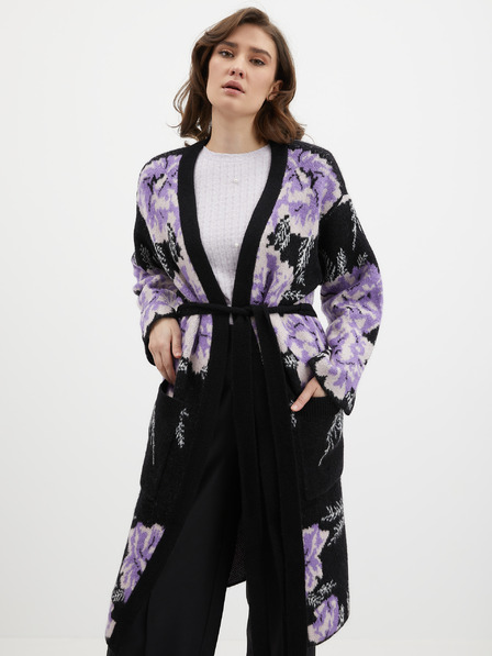 Orsay Schwarz-lila Damen Cardigan mit Blumenmuster ORSAY