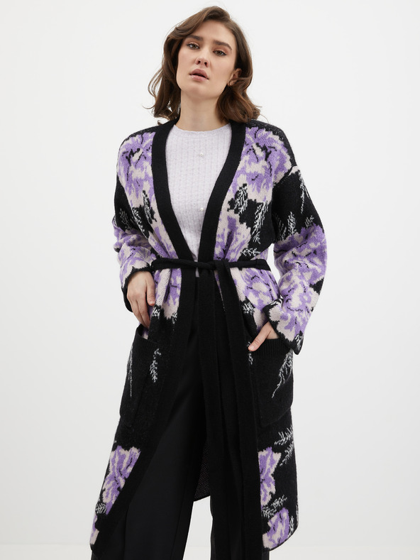 Orsay Schwarz-lila Damen Cardigan mit Blumenmuster ORSAY