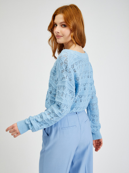Orsay Hellblaue gemusterte Damen Strickjacke ORSAY