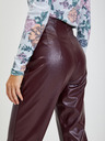 Orsay Burgunderfarbene Damen Kunstlederhose Kurzform ORSAY