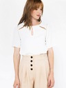 CAMAIEU Weiße Bluse mit Schlitzen CAMAIEU