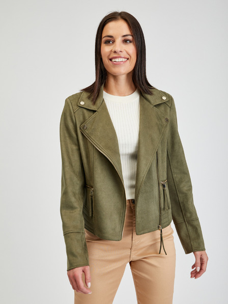 Orsay Khakifarbene Damenjacke aus Wildleder ORSAY Tina