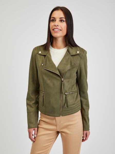 Orsay Khakifarbene Damenjacke aus Wildleder ORSAY Tina