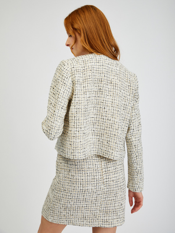 Orsay Cremefarbene gemusterte Damenjacke ORSAY