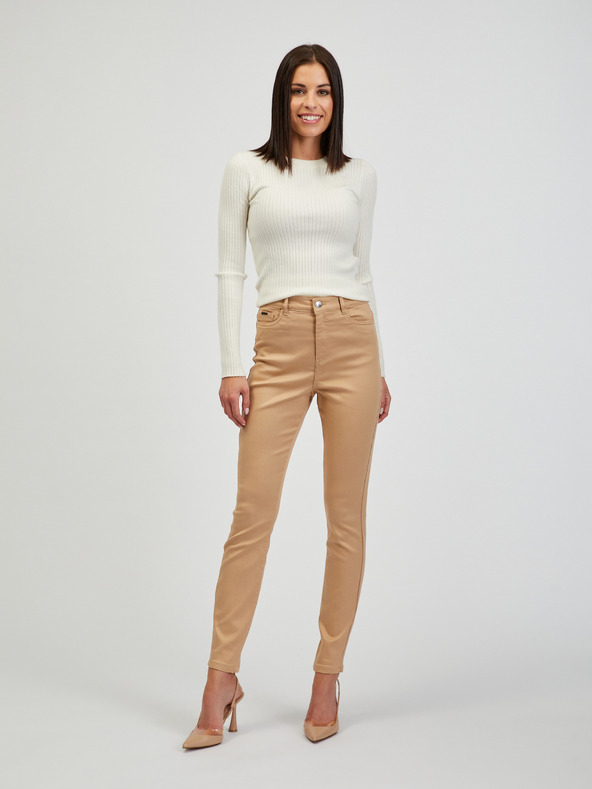 Orsay Beigefarbene Skinny Fit Damen Hose ORSAY Paul