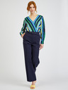 Orsay Dunkelblaue weite Damenhose mit Gürtel ORSAY