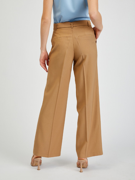 Orsay Braune weite Damenhose mit Gürtel ORSAY