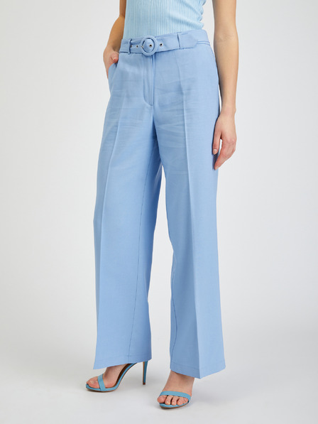 Orsay Hellblaue weite Damenhose mit Gürtel ORSAY
