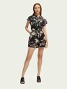 Scotch & Soda Schwarzer geblümter Leinen-Overall für Damen Scotch & Soda