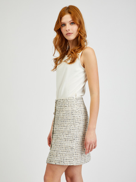 Orsay Beigefarbener Damen-Tweed-Rock ORSAY