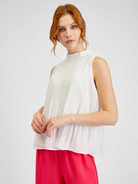 Orsay Weiße Damen-Faltenbluse ORSAY