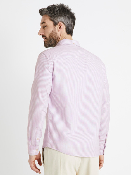 Celio Hellviolett gestreiftes Herrenhemd Celio Caoxfords