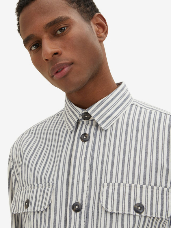 Tom Tailor Graues gestreiftes Herrenhemd von Tom Tailor
