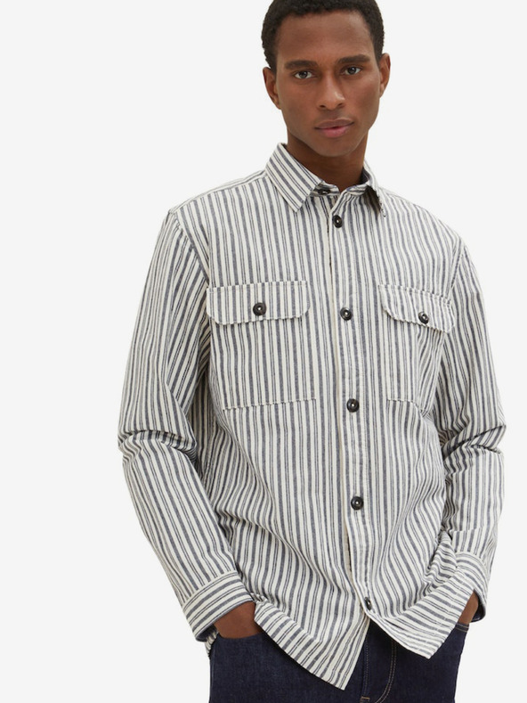 Tom Tailor Graues gestreiftes Herrenhemd von Tom Tailor