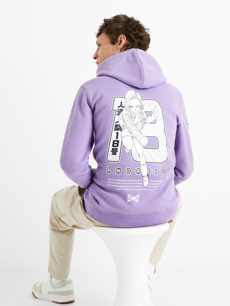 Celio Lila Herren-Kapuzenpullover Celio Dragon Ball Z