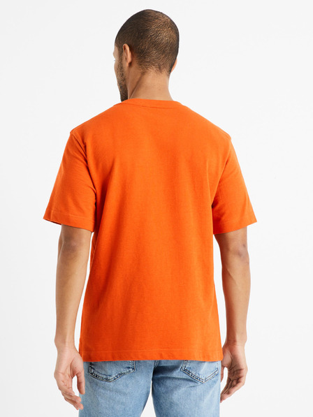Celio Orange Herren Basic T-Shirt mit Tasche Celio Degauffre