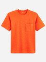 Celio Orange Herren Basic T-Shirt mit Tasche Celio Degauffre