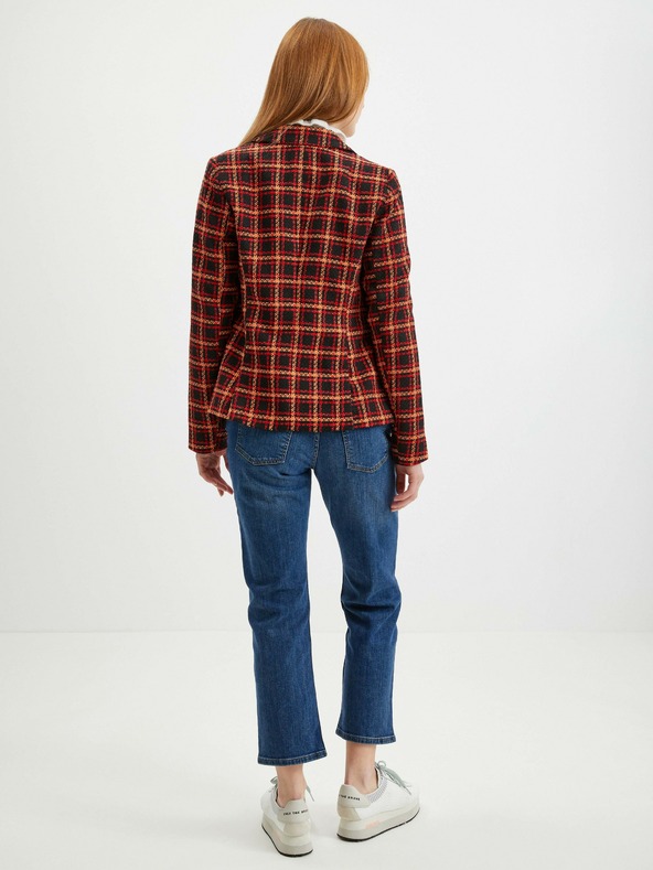 Orsay Schwarz-rot karierte Damenjacke ORSAY