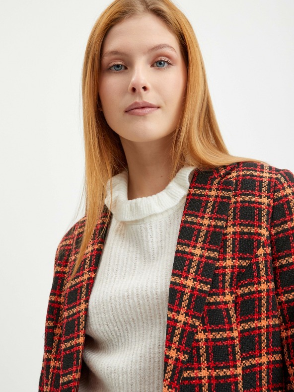 Orsay Schwarz-rot karierte Damenjacke ORSAY