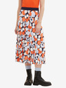 Tom Tailor Tom Tailor Blau-orangefarbener Damen-Falten-Midirock