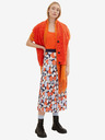 Tom Tailor Tom Tailor Blau-orangefarbener Damen-Falten-Midirock