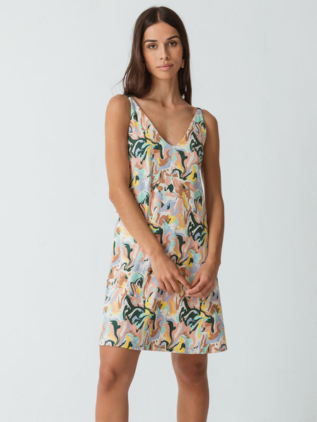SKFK Rosa und blau gemustertes Damenkleid SKFK Ahaize