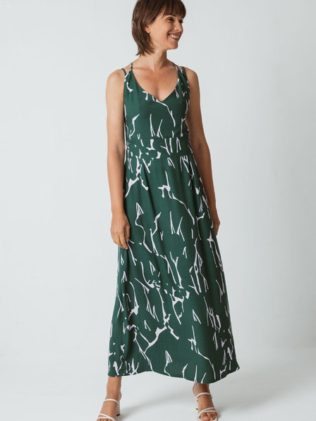 SKFK Grünes gemustertes Damen Maxikleid SKFK Elodi