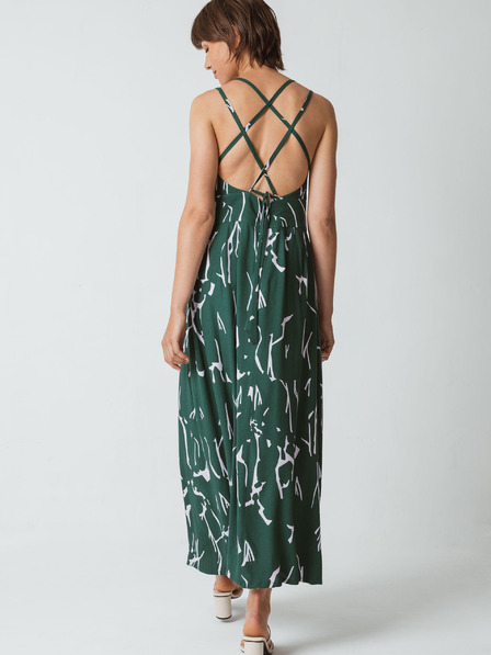 SKFK Grünes gemustertes Damen Maxikleid SKFK Elodi