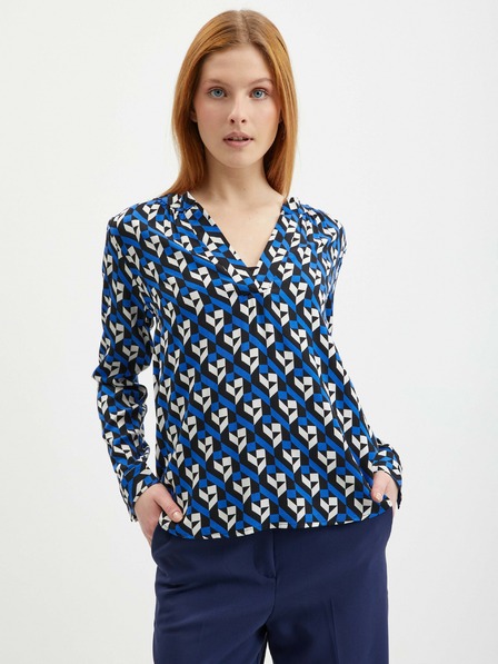 Orsay Blaue gemusterte Damenbluse ORSAY