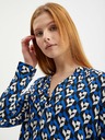 Orsay Blaue gemusterte Damenbluse ORSAY