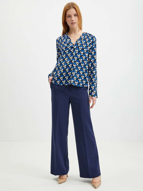 Orsay Blaue gemusterte Damenbluse ORSAY