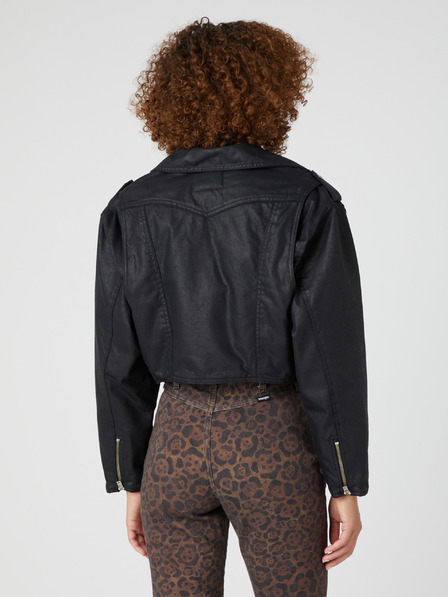 Wrangler Schwarze Wrangler Fender Collaboration Jacke für Damen, kurz und kurvig